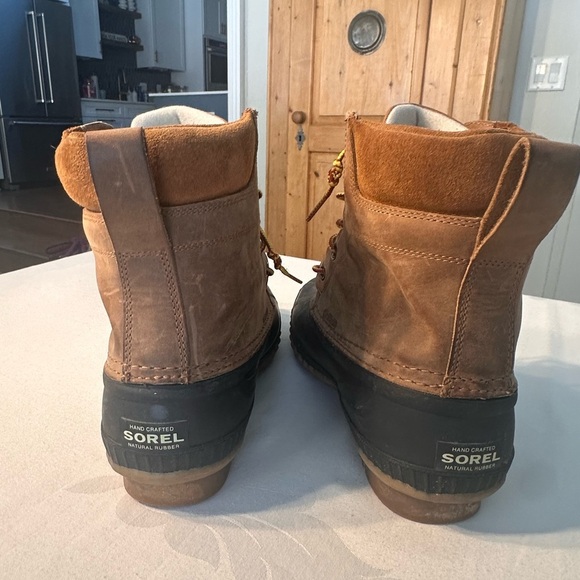 SOREL MENS CHEYANNE II LACE DUCK BOOT Rain Work Boots Sz 11 Leather Rubber main image 9